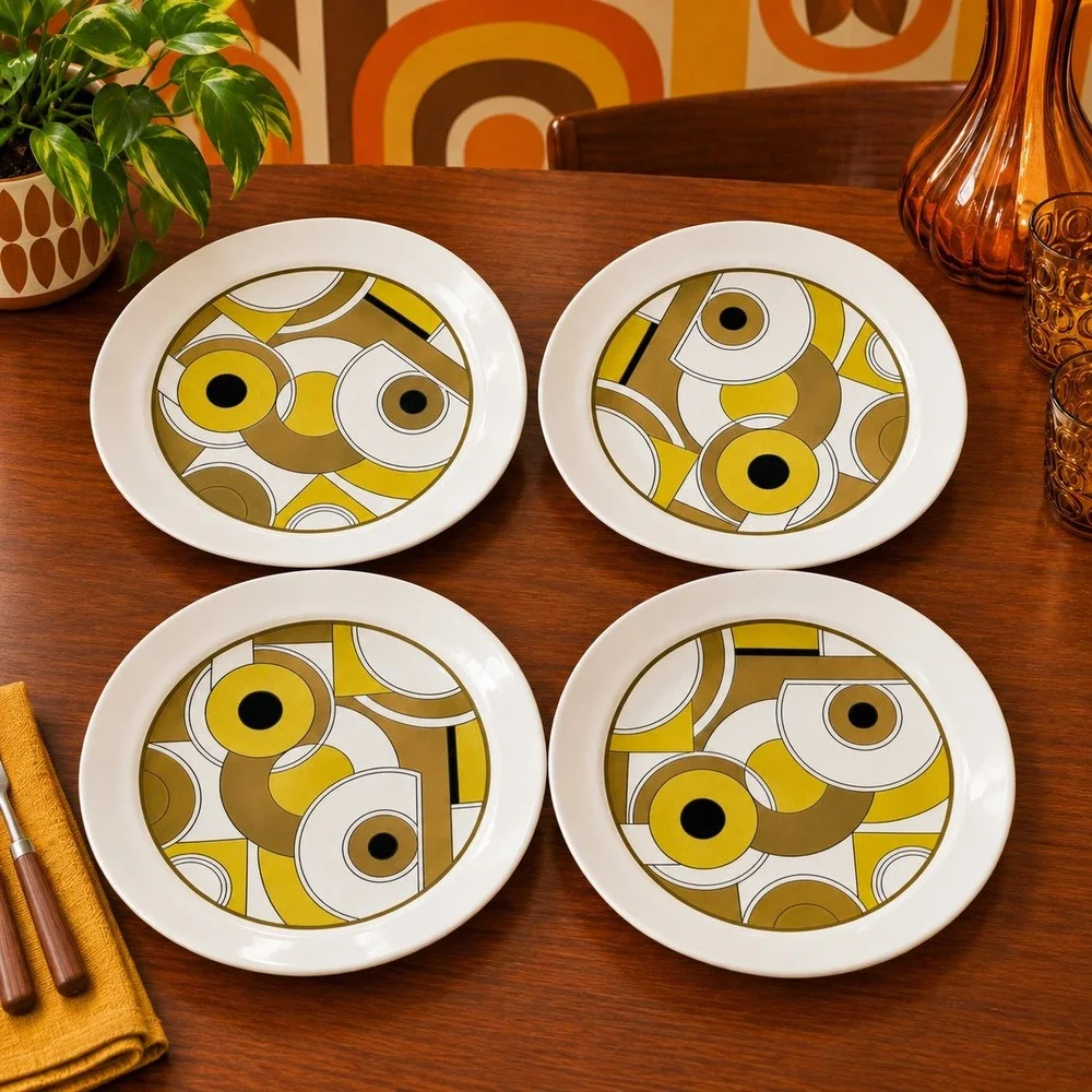 Vintage MCM Mikasa Style House Ironstone Dinner Plates Set of 4 Montego D9451